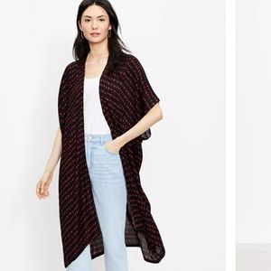 Loft pearl print long kimono NWT